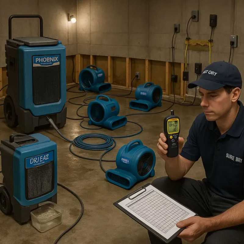 Structural Drying and Dehumidification process in Minco, OK